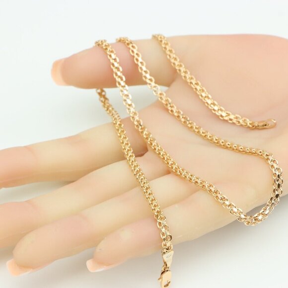 Elegant Rose Gold Plated Chain Necklace, XPNL0268 - Picture 7 of 12